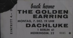 Golden Earring show ticket#445 December 07, 1970 Berlin - Dachluke